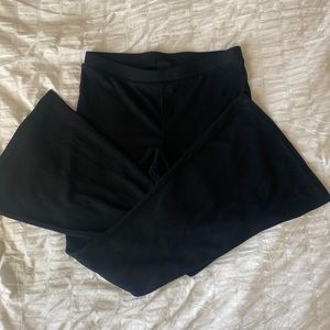 Black Ribbed Flare Pants